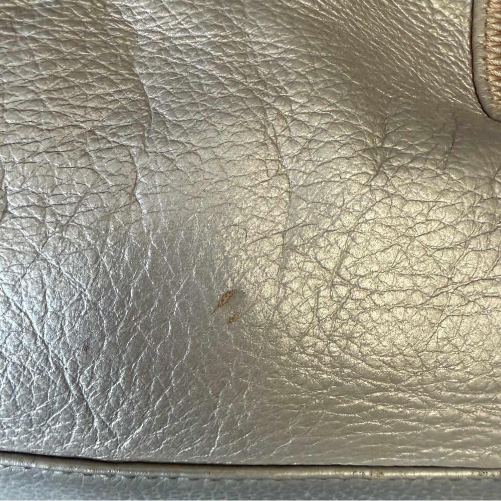 The Sak Original Metallic Leather Tote Shoulder Bag Silver - Picture 10 of 10